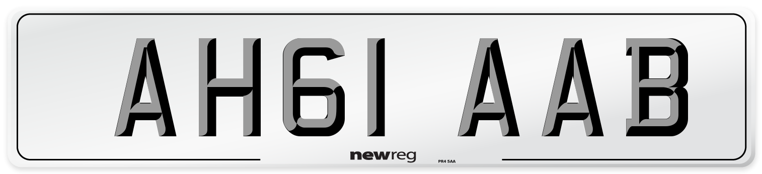 AH61 AAB Number Plate from New Reg